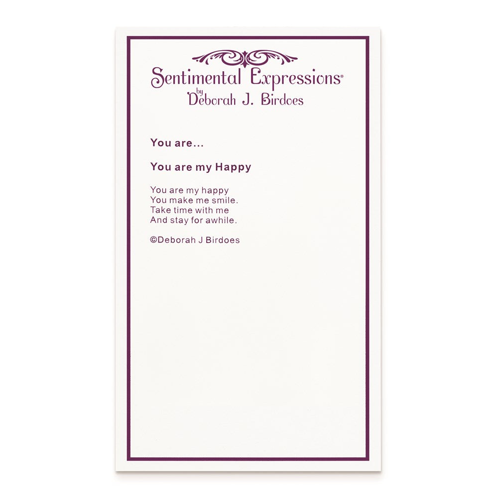 Sterling Silver CZ Antiqued You Are My Happy 18in. Necklace