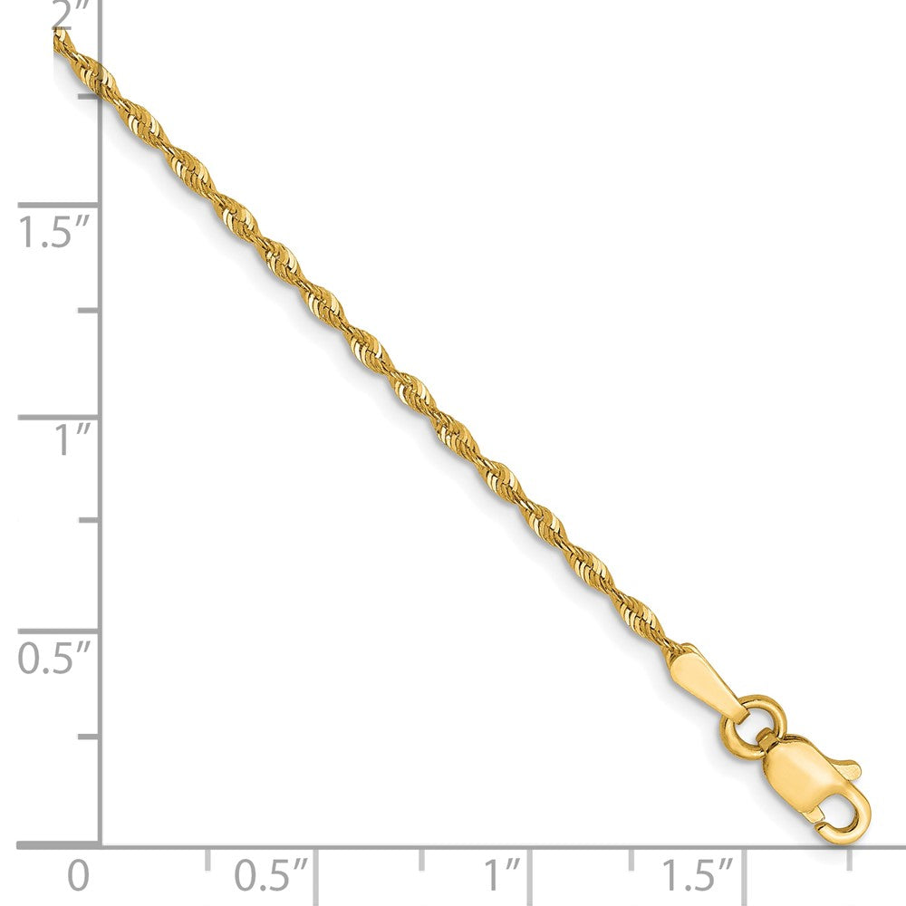 10K 1.5mm Diamond-Cut Lightweight Rope Chain 7  inches