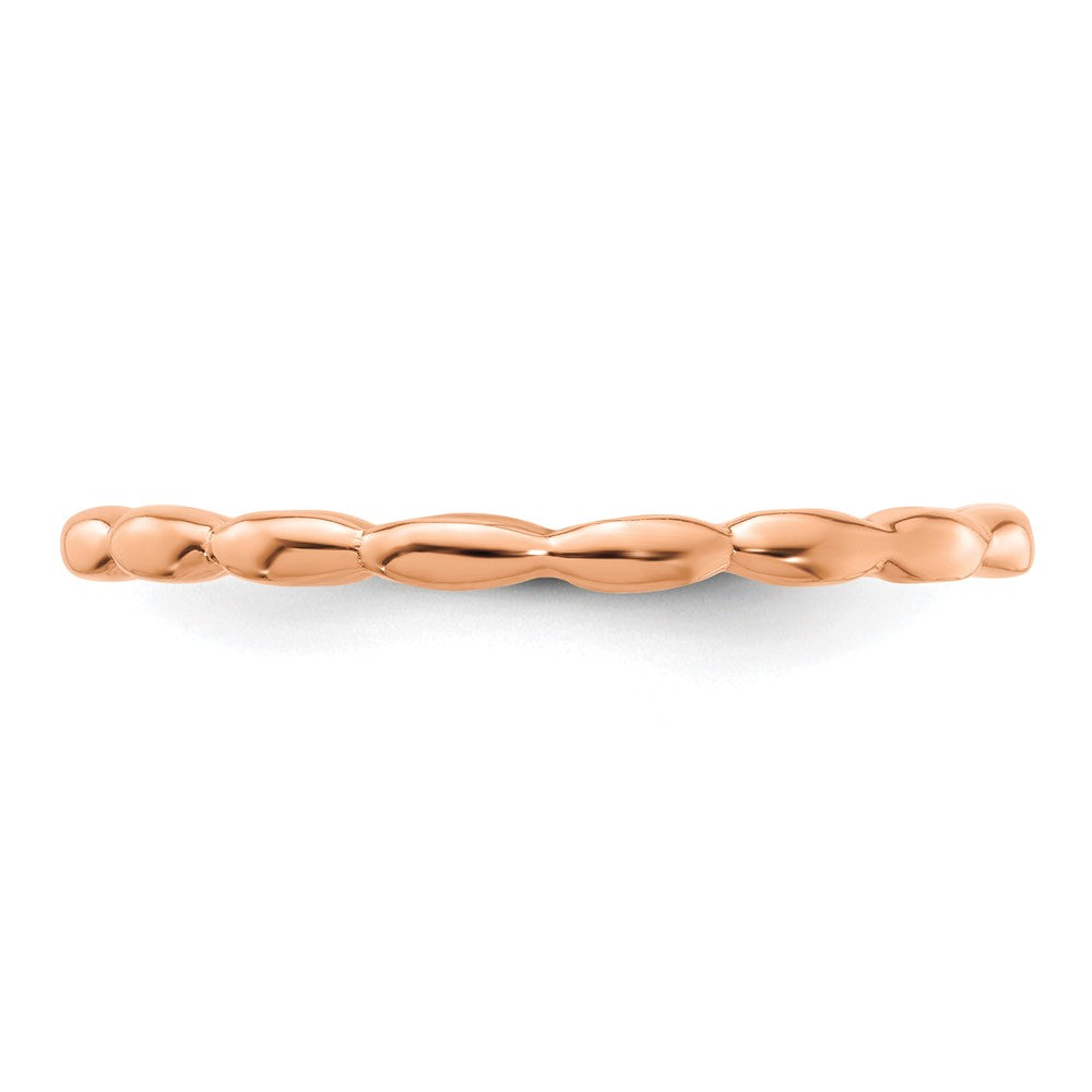 Sterling Silver Stackable Expressions Pink-plated Rice Bead Ring Size -7