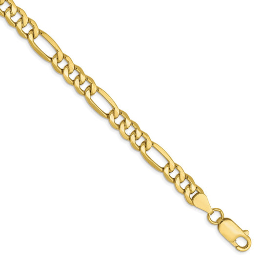 10K 6.6mm Semi-Solid Figaro Chain 8  inches
