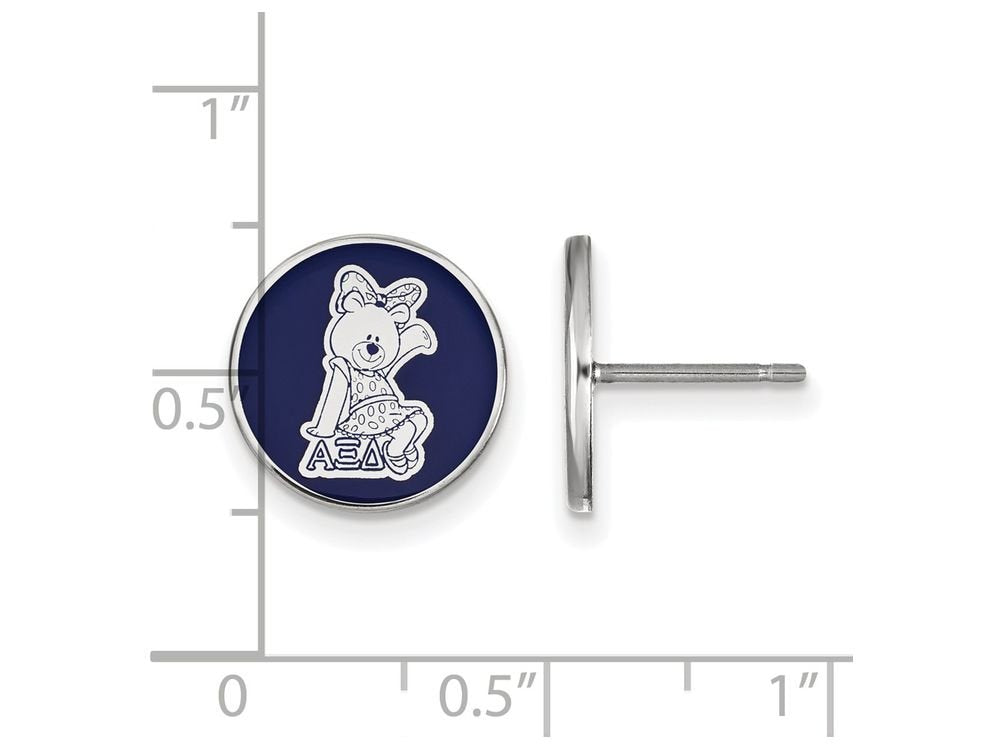Sterling Silver Official Licensed Greek Sororities Alpha Xi Delta (???) Enameled Post Earrings
