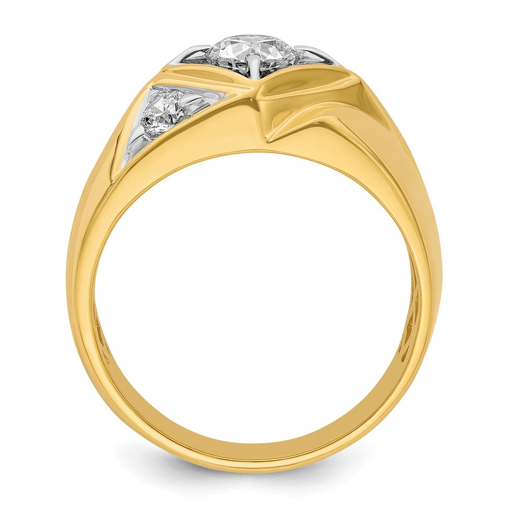 IBGoodman 14k with White Rhodium 7/8 carat Lab Grown Diamond VS/SI+ G+ Complete Polished and Satin Men's Ring