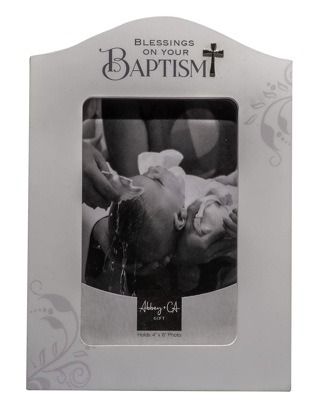 Cathedral Art Baptism Frame with Cross with Easel & Hanger, Boxed, Multi