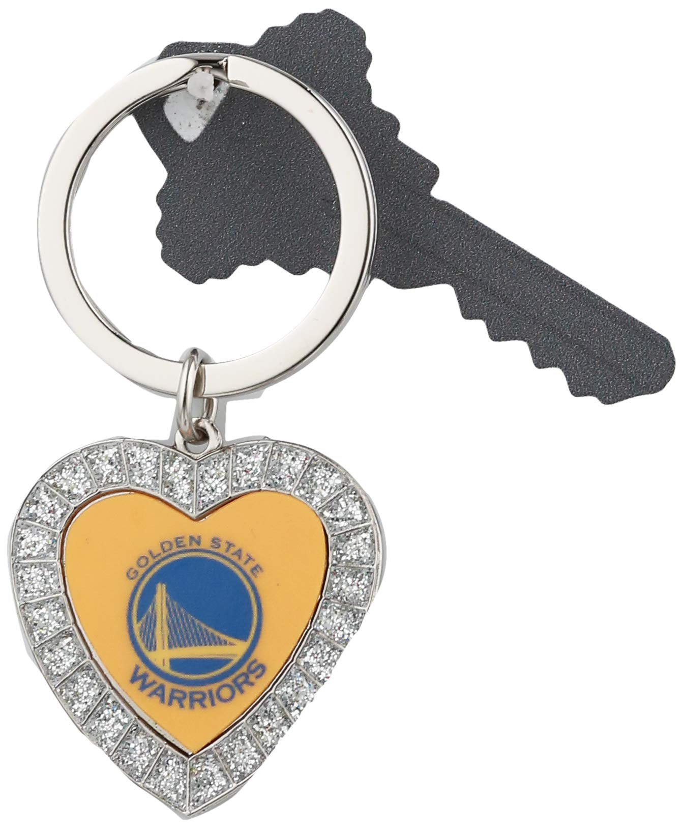 NBA Golden State Warriors Rhinestone Heart Key Ring QGC7909