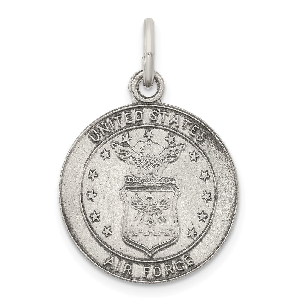 Sterling Silver Antiqued US Air Force Medal Charm