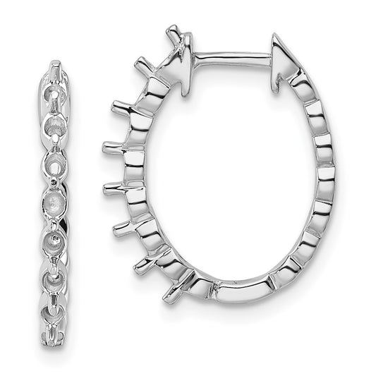 14k White Gold Diamond Hinged Hoop Earring Mountings