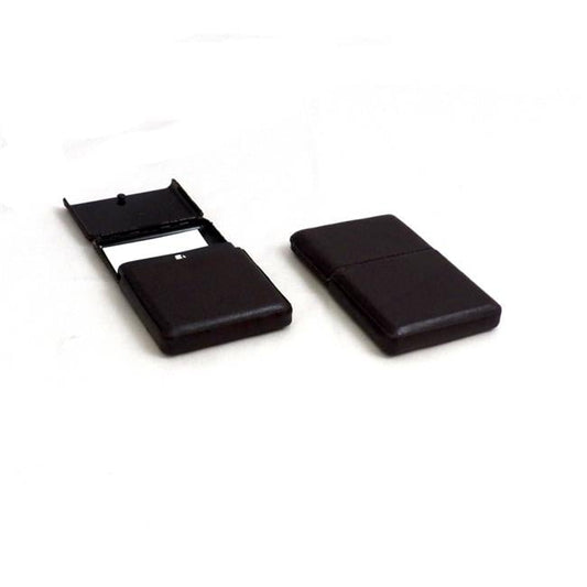 Bey-Berk International D251N Brown Leather Business Card Case with Flip Top