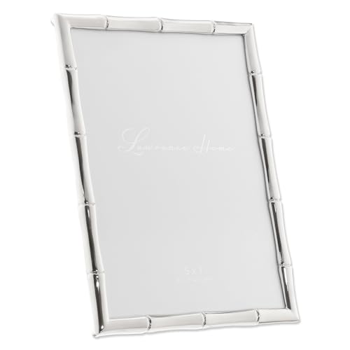 Lawrence Frames Silver Metal Bamboo 5x7 Picture Frame
