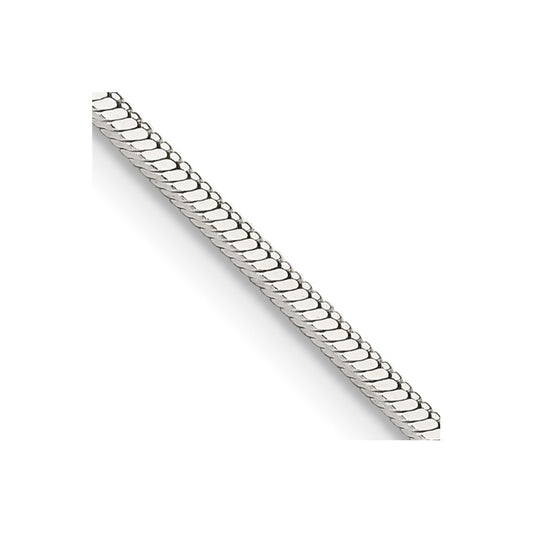 Sterling Silver 1.25mm Square Snake Chain 24 Inches