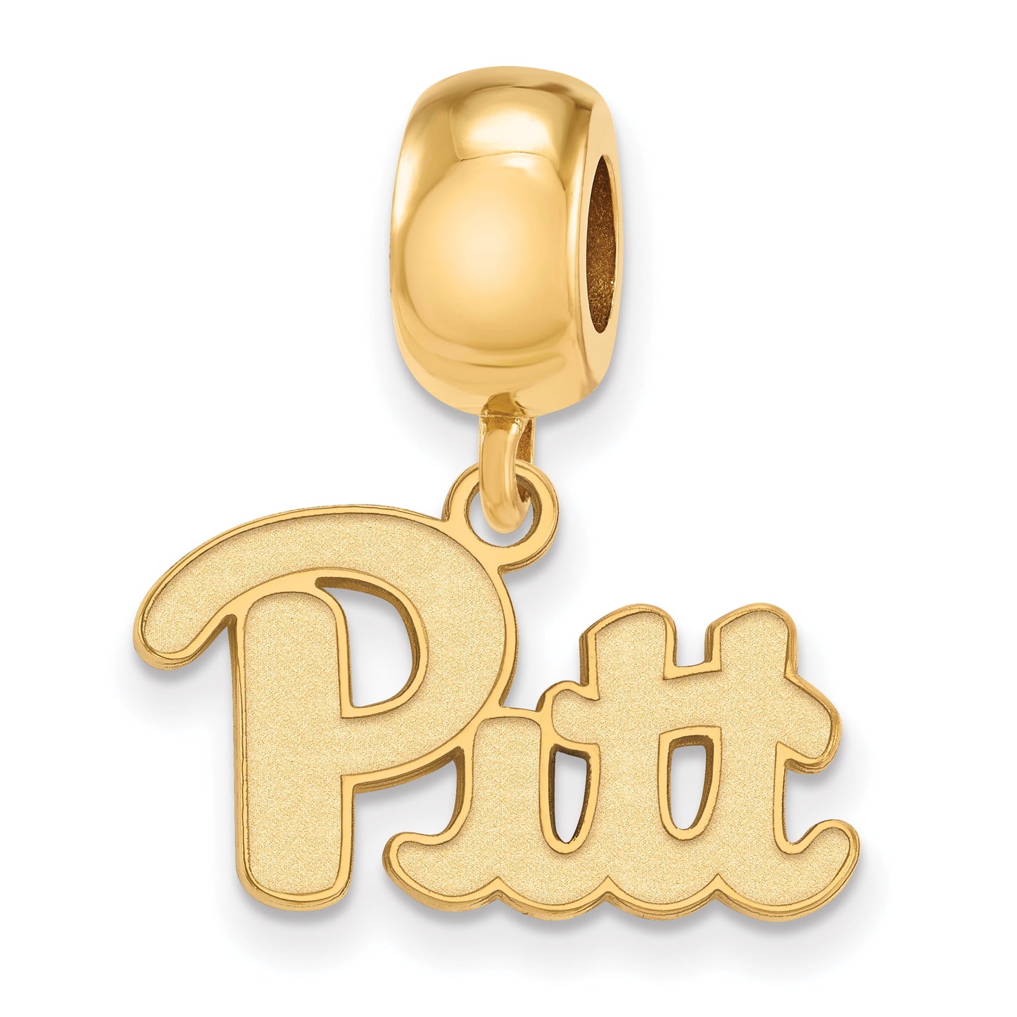Sterling Silver Gold-plated LogoArt University of Pittsburgh Small Dangle Bead Charm