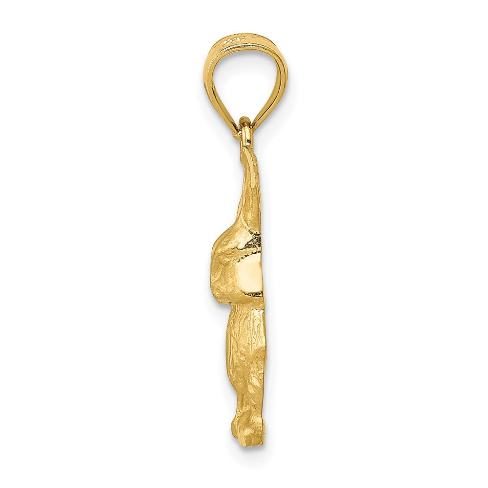 14K Diamond-cut Rabbit Pendant