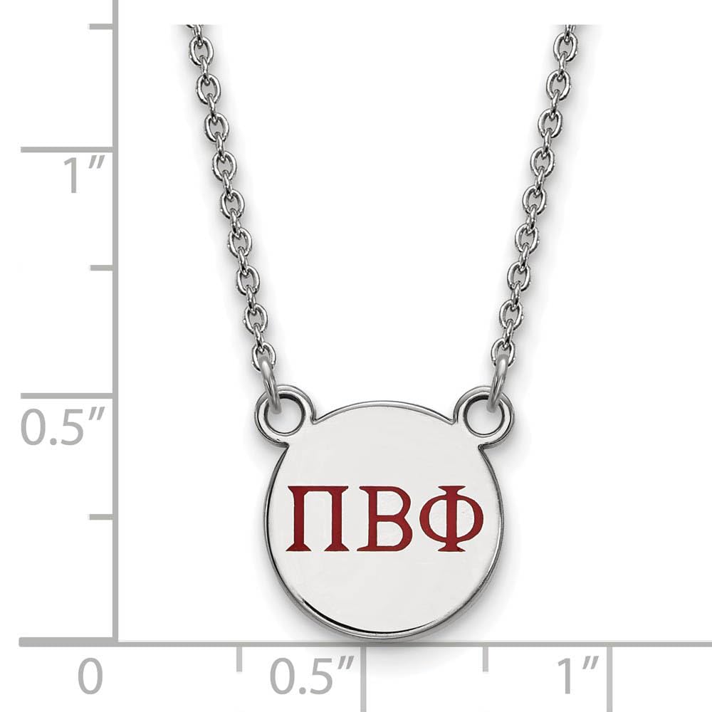 Sterling Silver 18in Official Licensed Greek Sororities Pi Beta Phi (???) XS Enamel Pendant w/Necklace