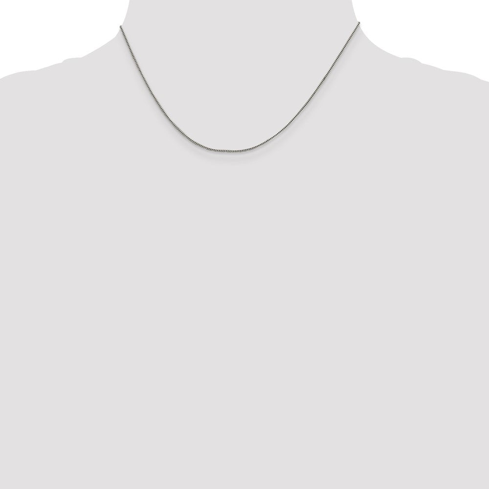 Sterling Silver 1mm Curb Chain 16 Inches