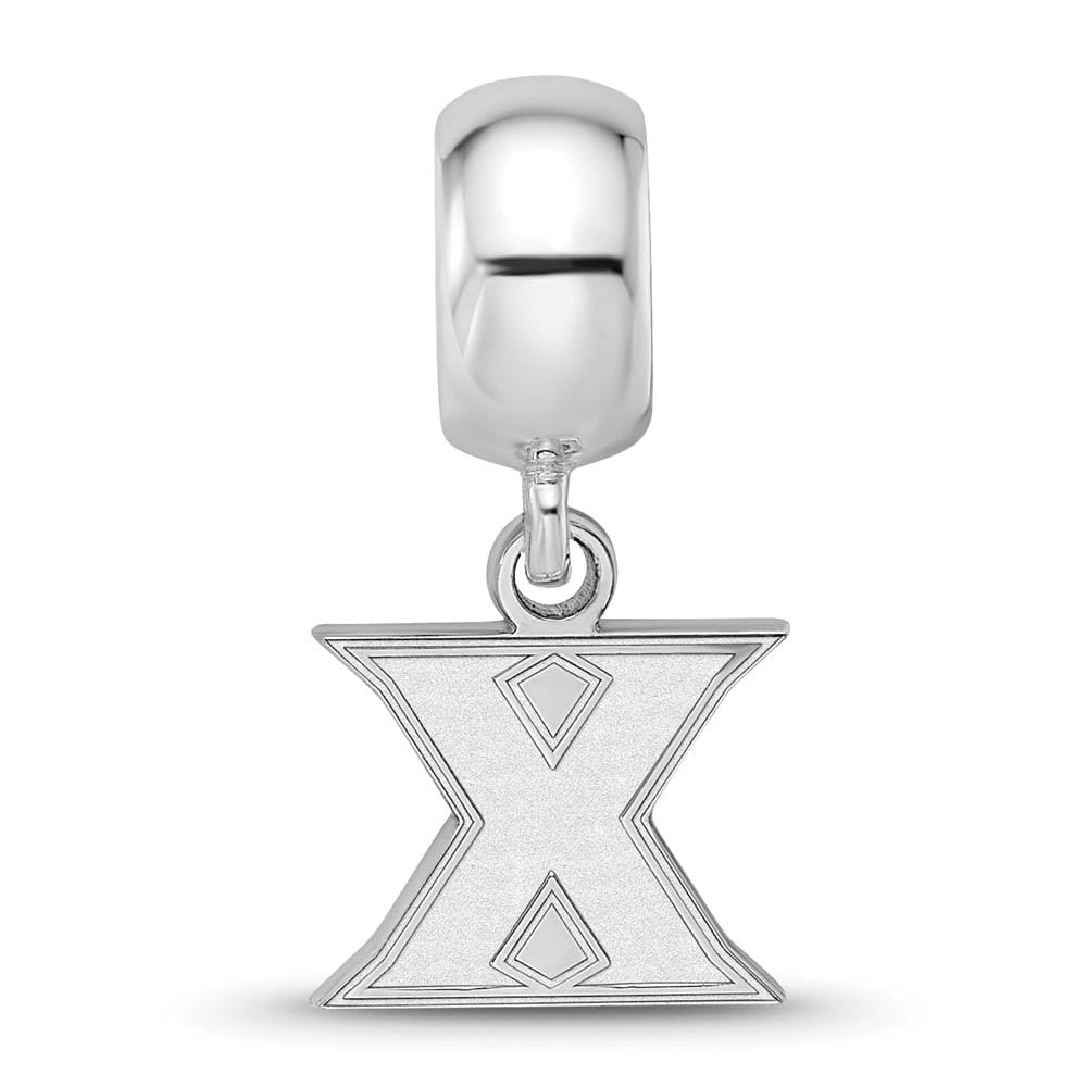 Sterling Silver Rhodium Plated Xavier University XS Dangle Bead Charm
