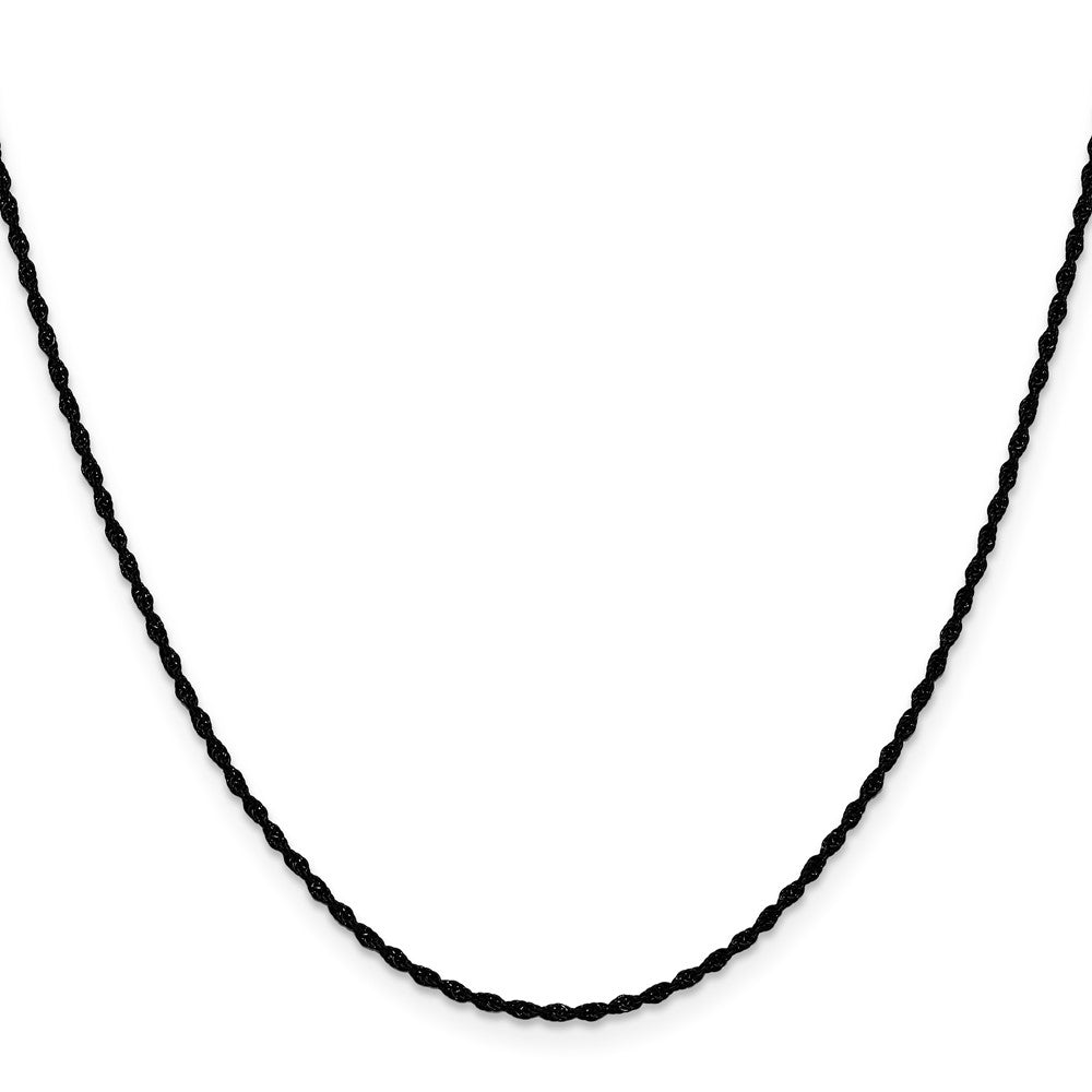 Chisel Stainless Steel Polished Black IP-plated 1.5mm 24 inch Rope Chain