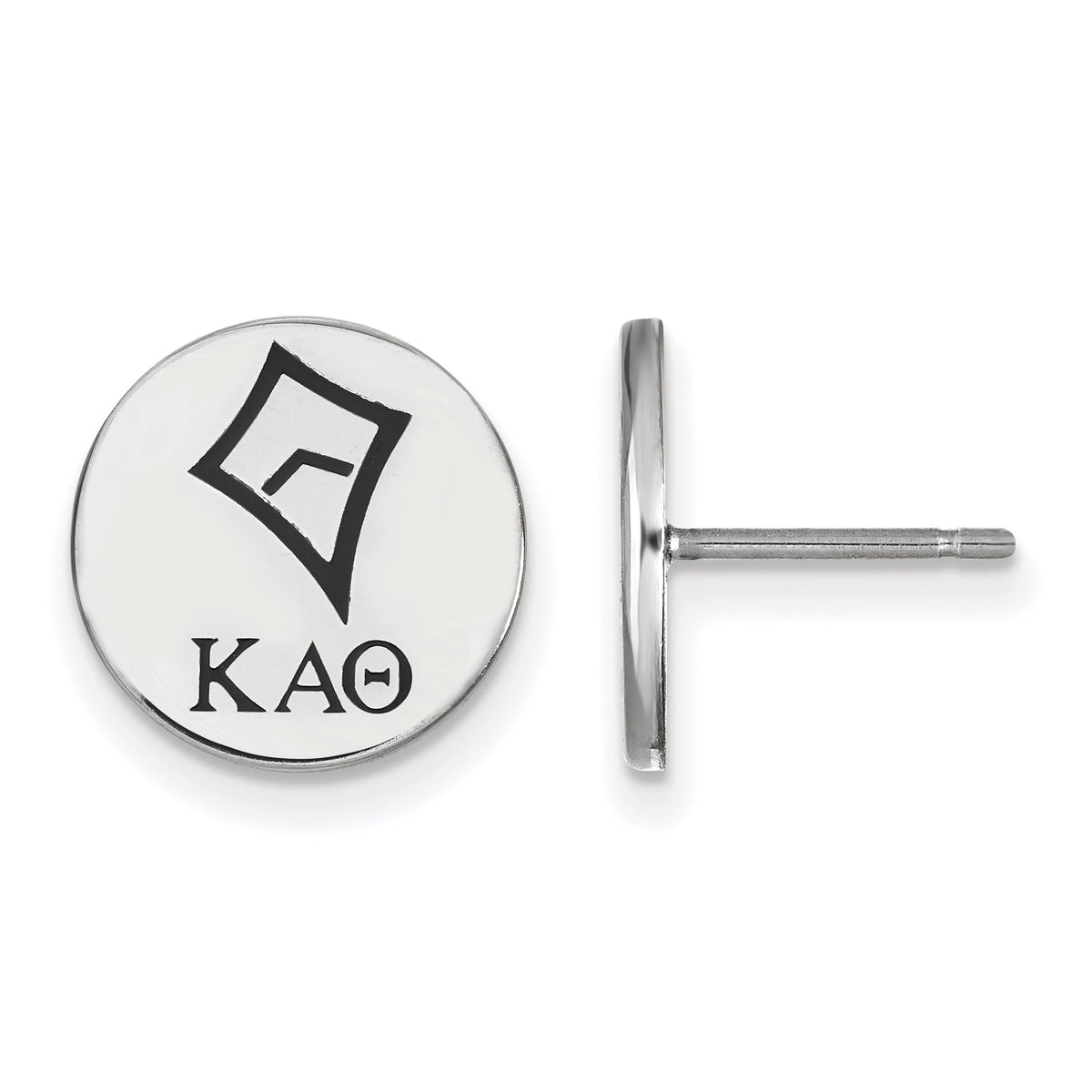 Sterling Silver Official Licensed Greek Sororities Kappa Alpha Theta (???) Enameled Post Earrings