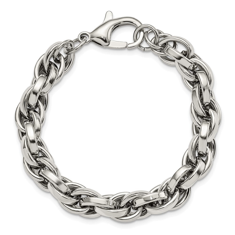 Stainless Steel Polished Oval Link 8.5in Bracelet 8.5 inches