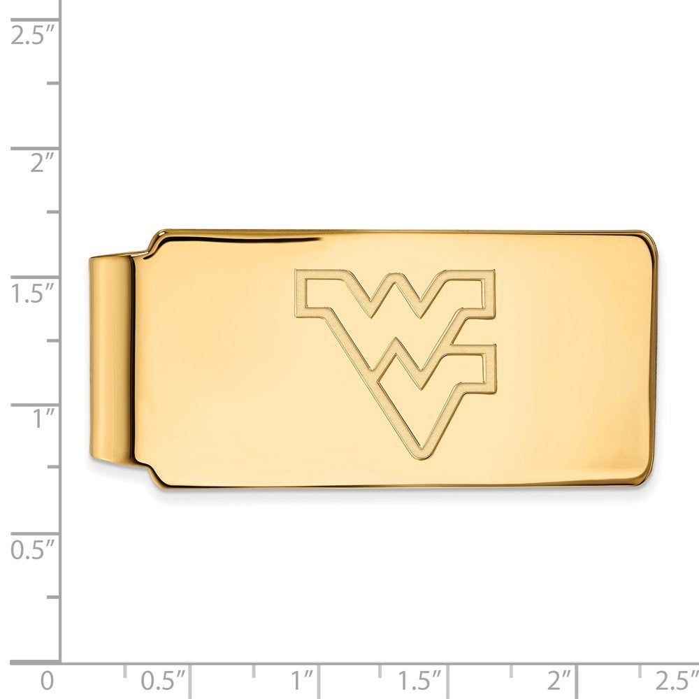 Sterling Silver Gold-plated LogoArt West Virginia University W-V Money Clip Q-GP025WVU