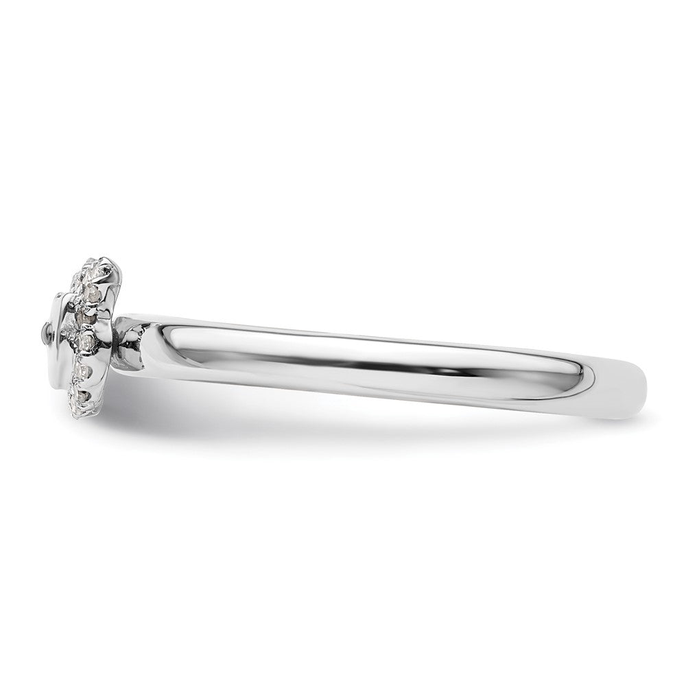 Sterling Silver Stackable Expressions Cat Diamond Ring Size -5