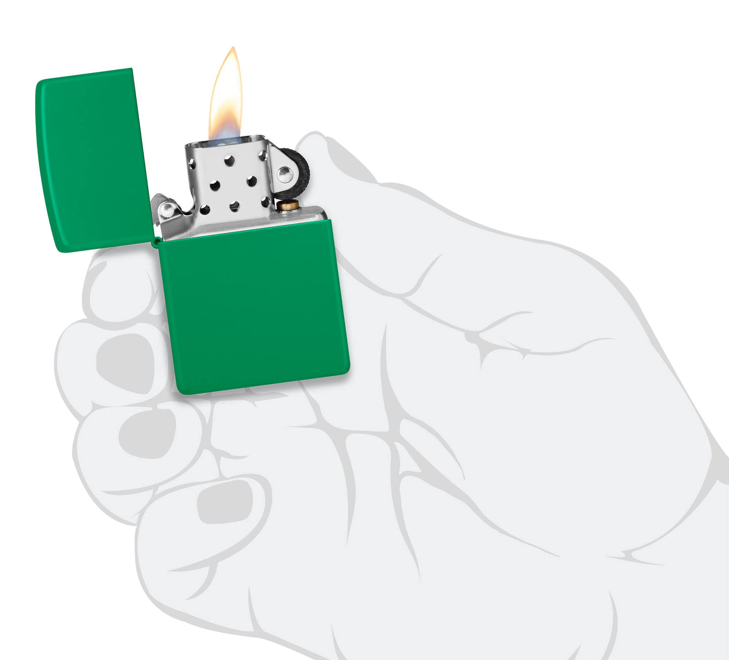 Zippo Grass Green Matte Classic Pocket Lighter