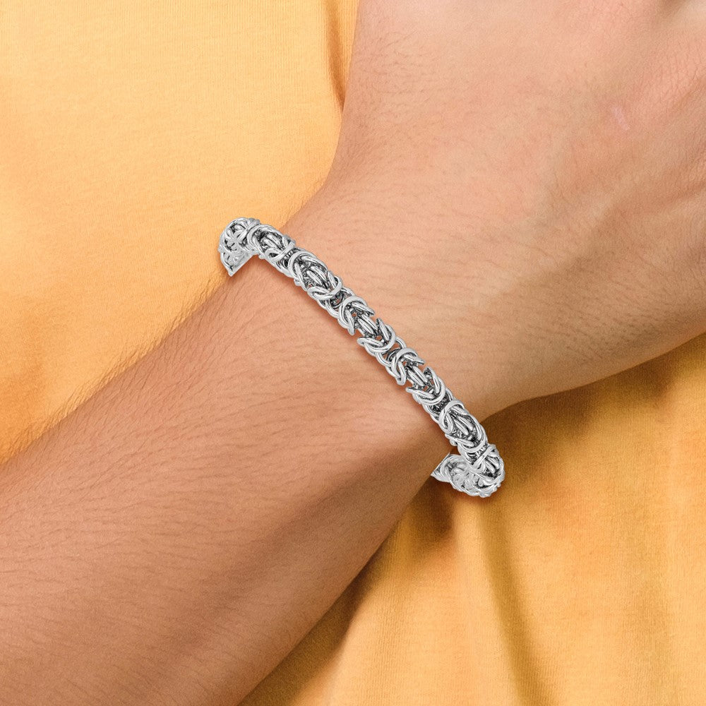 Sterling Silver Rhodium-plated Polished Link Bracelet 7.5  inches