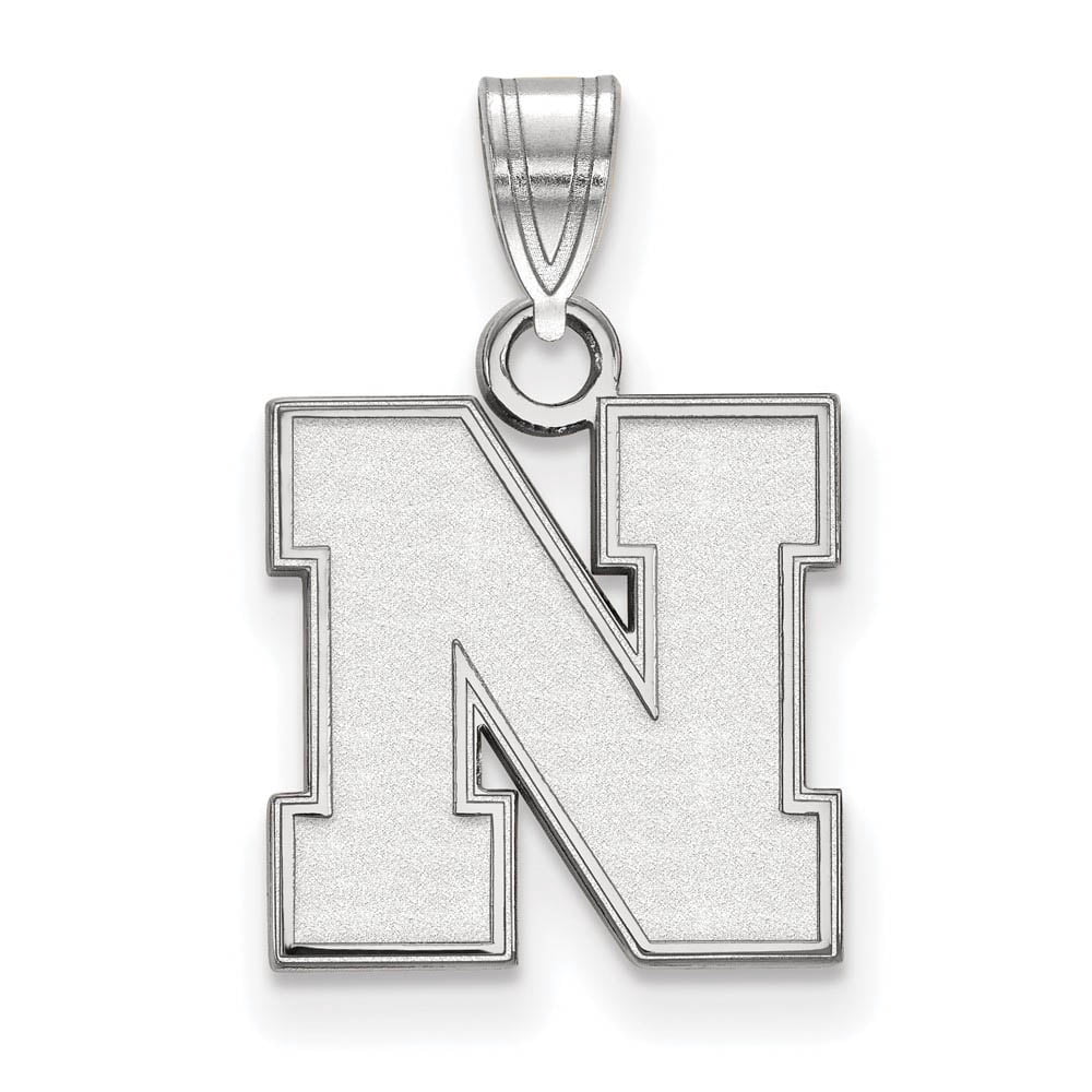 10k White Gold LogoArt University of Nebraska Letter N Small Pendant Q1W084UNE