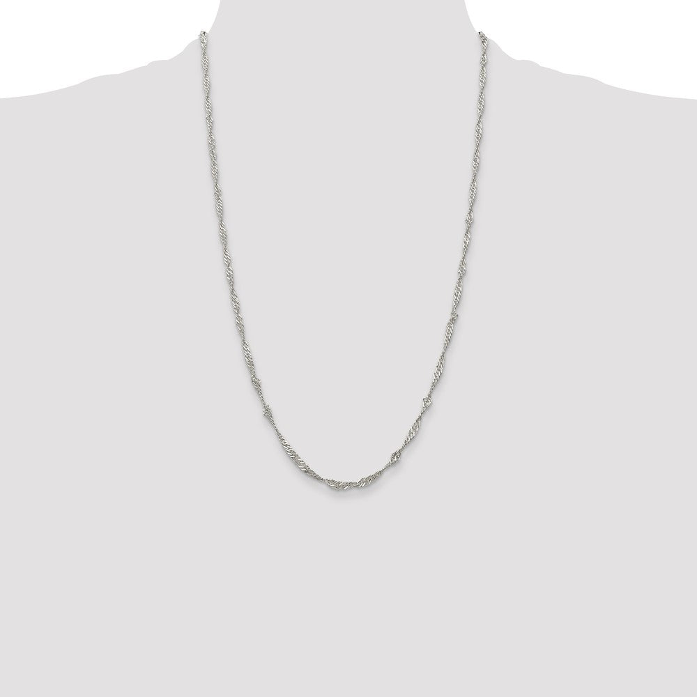 Sterling Silver 3mm Singapore Chain 26 Inches