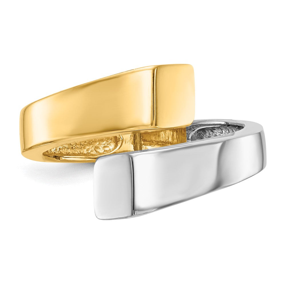 14k Two-tone Square Overlapping Ring Size 7