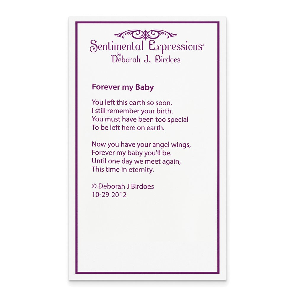 Sentimental Expressions Sterling Silver Rhodium-plated Forever My Baby Ash Holder 18 Inch Necklace 18 Inches