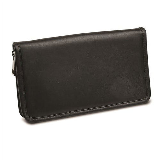 Black Leather Zip Around Jewelry Wallet GM17750