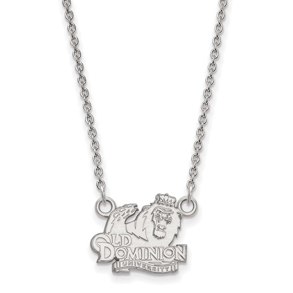 Sterling Silver LogoArt Official Licensed Collegiate 18in Old Dominion University (ODU) Small Pendant w/Necklace