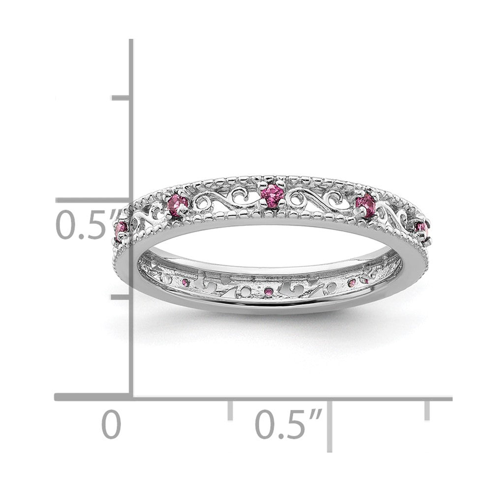 Sterling Silver Stackable Expressions Rhodolite Garnet Ring Size -9