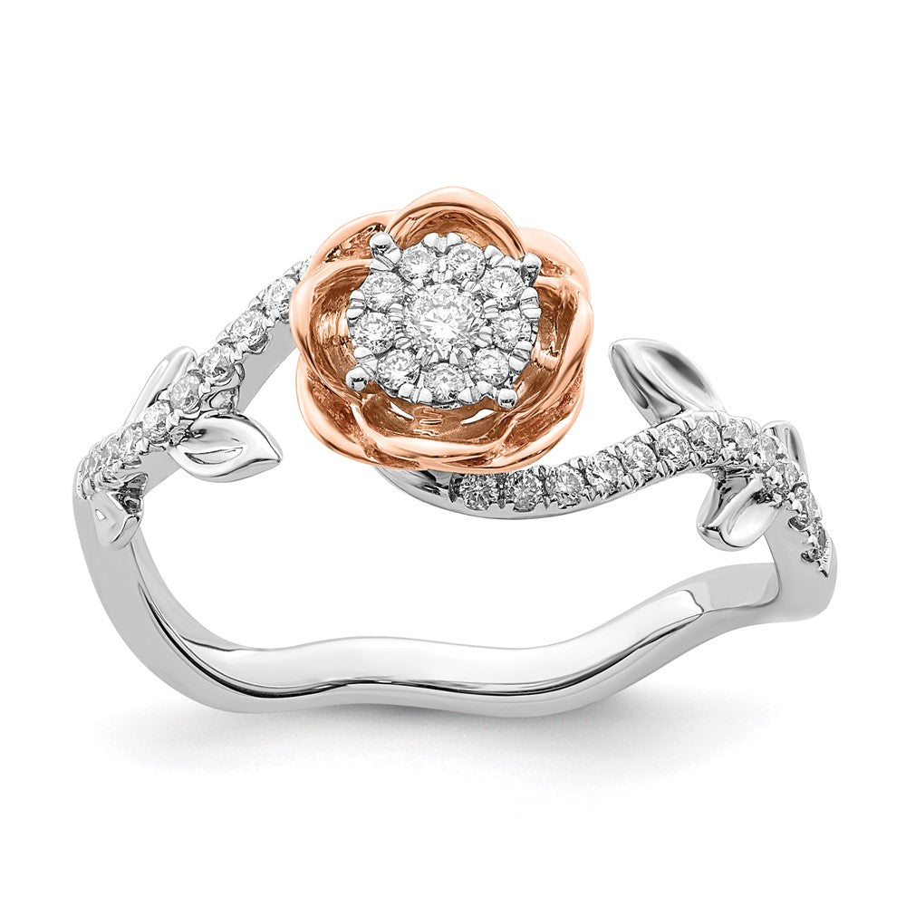10k WG & RG Diamond Rose Ring