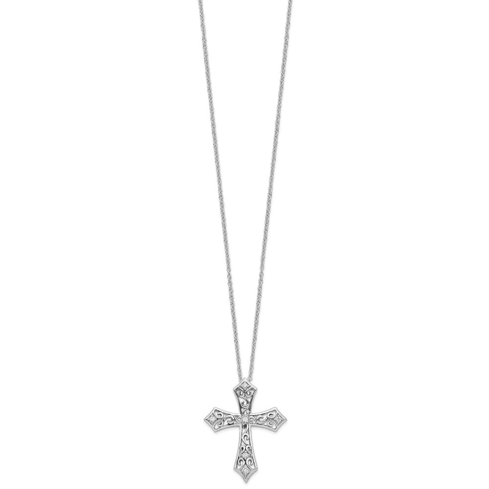 Sentimental Expressions Sterling Silver Rhodium-plated CZ I Still Believe 18in. Necklace 18 Inches