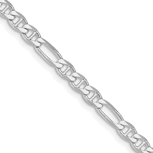 Sterling Silver Rhodium-plated 3.75mm Figaro Anchor Chain 22 Inches