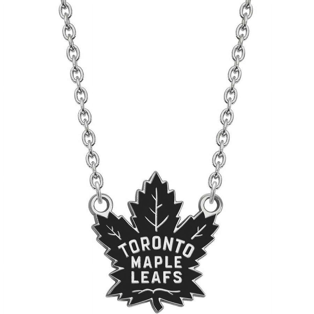 LogoArt NHL Toronto Maple Leafs Sterling Silver Large Enameled Pendant with Necklace