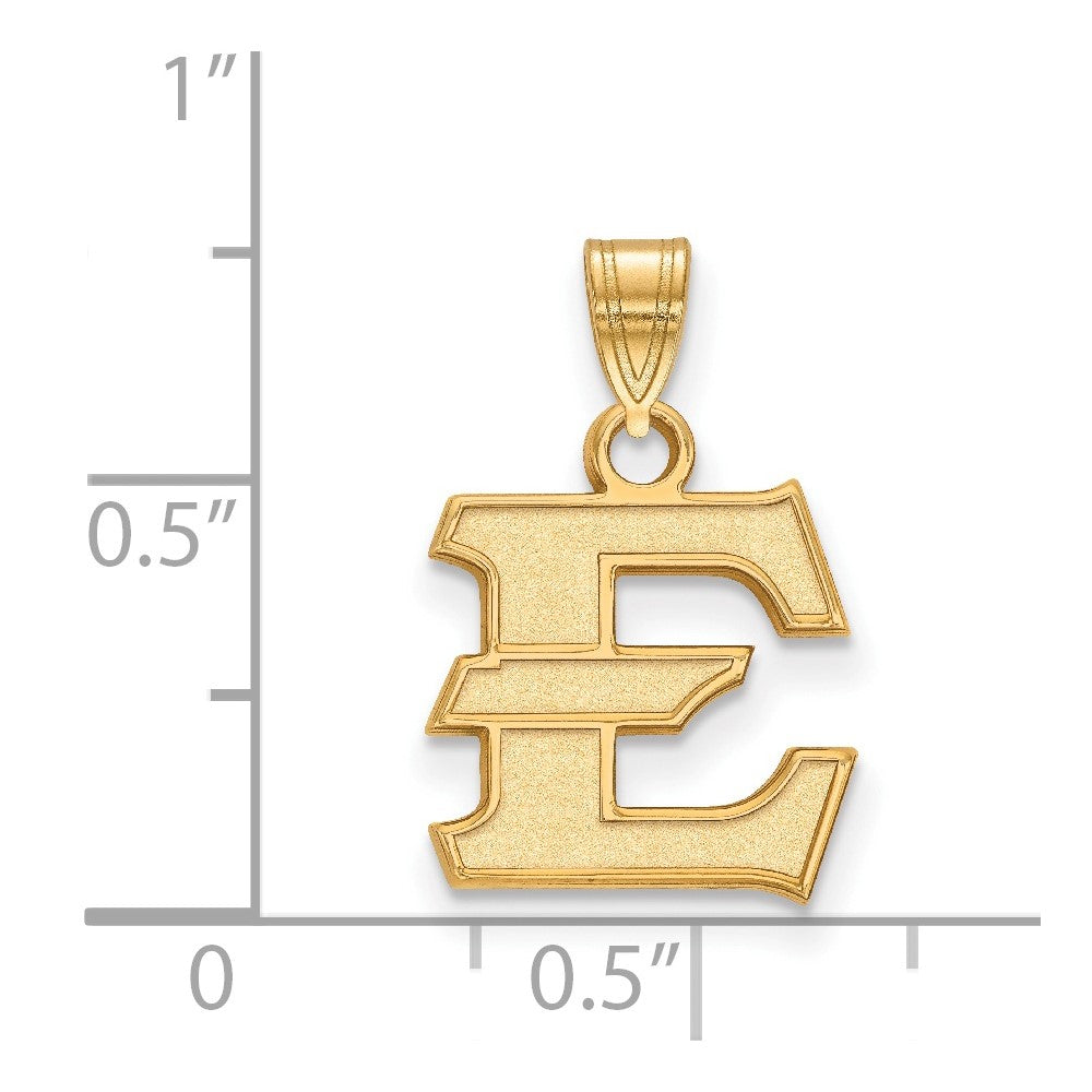 Sterling Silver Gold-plated LogoArt East Tennessee State University Letter E Small Pendant