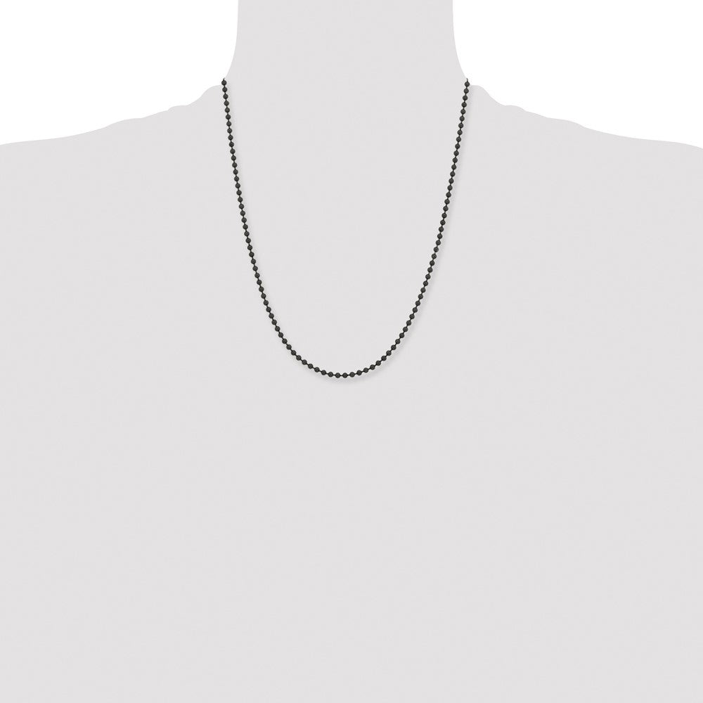Stainless Steel Polished Black IP-plated  3mm 22in Ball Chain