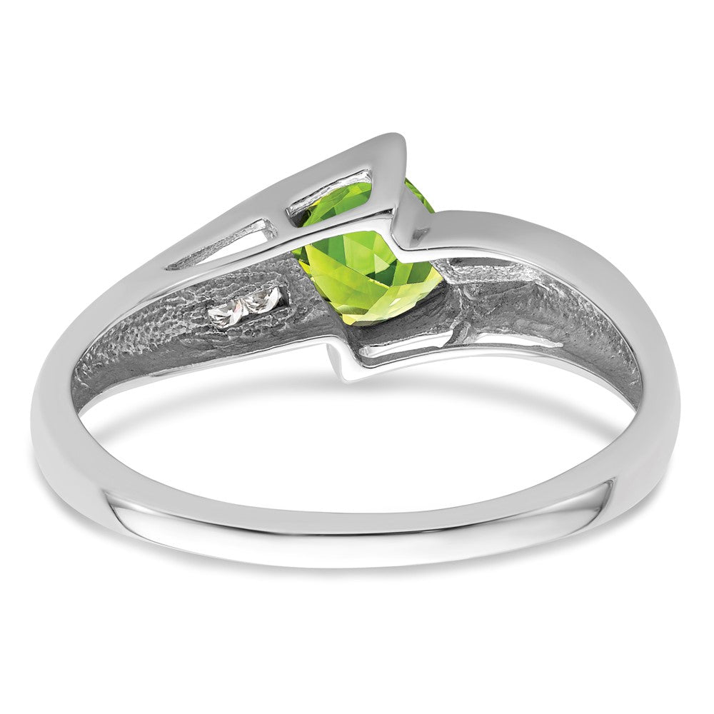 Sterling Silver Peridot & Diamond Ring