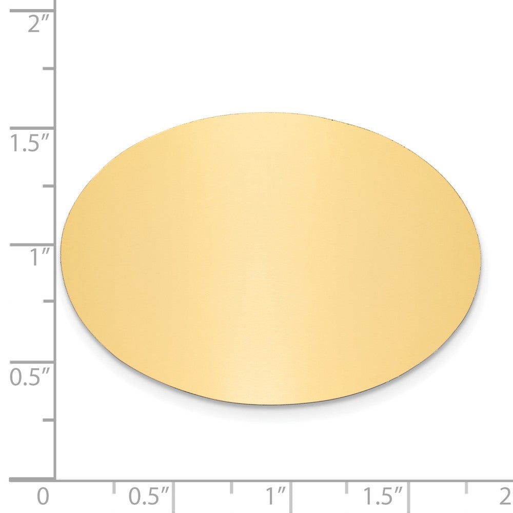 1 1/4 x 1 3/4 Oval Polished Brass Plates-Set of 6