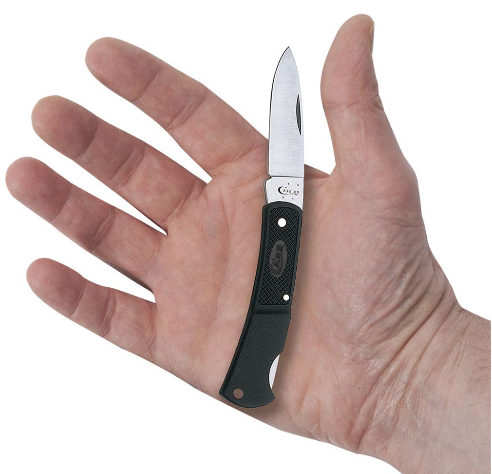 Case XX Knives Lightweight Black Zytel Small Lockback Stainless Pocket Knife
