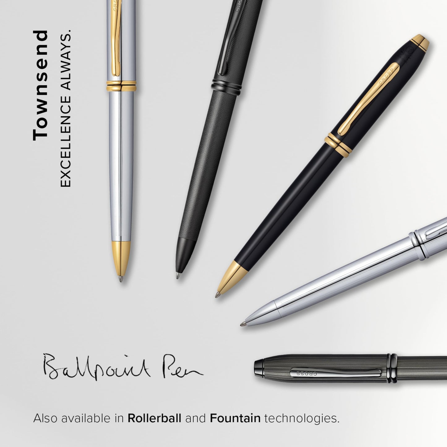 Cross Townsend PVD Micro-knurl Ballpoint Pen - Black