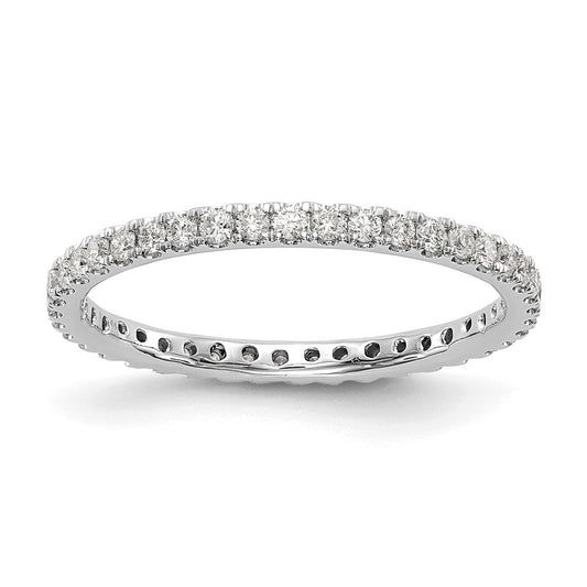 14k White Gold 1/2 carat Lab Grown Diamond VS/SI+ G+ Size 7.5 Shared Prong Eternity Band