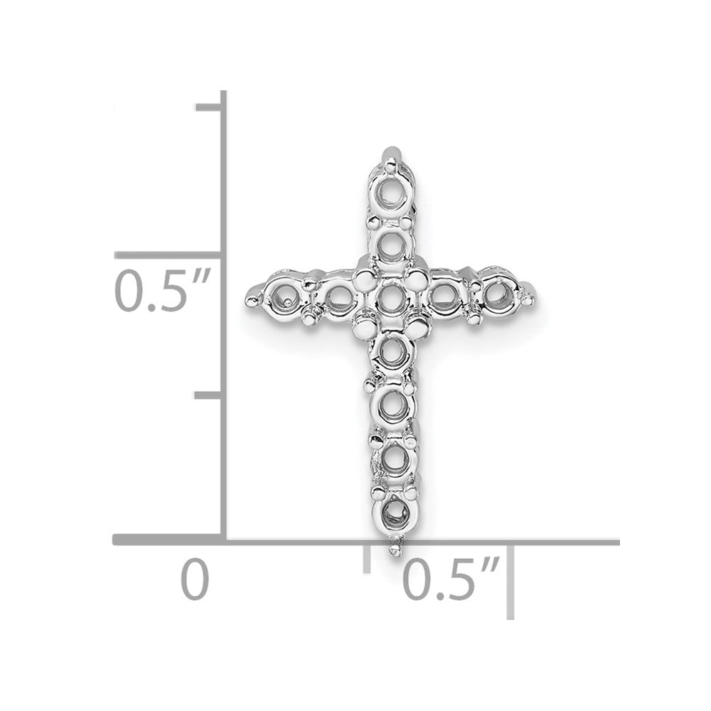 14k White Gold Diamond Cross Chain Slide Mounting
