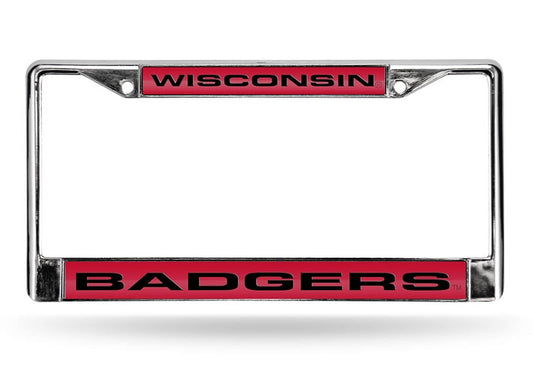Wisconsin Badgers Laser Chrome License Plate Frame