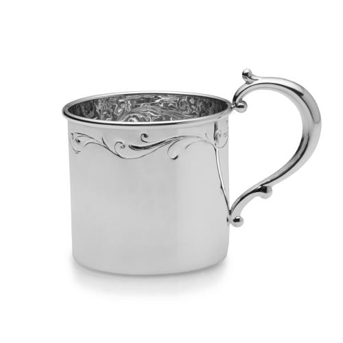 Empire Silver Heavy Gauge Floral Baby Cup