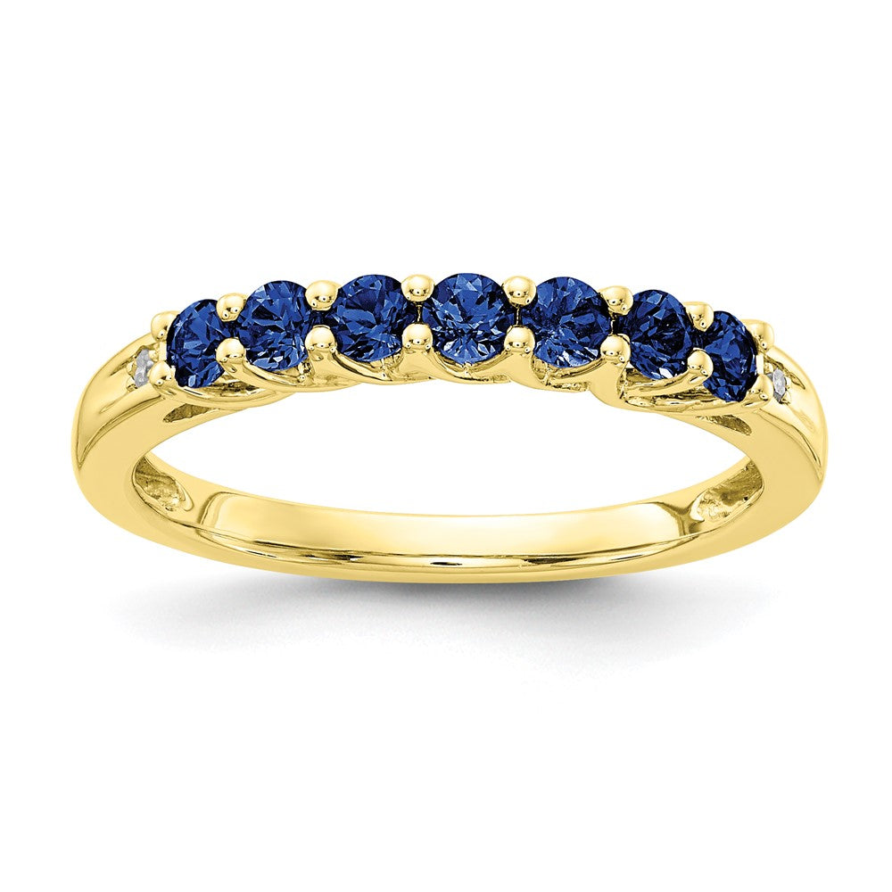 10k Yellow Gold CR Sapphire & Diamond Ring
