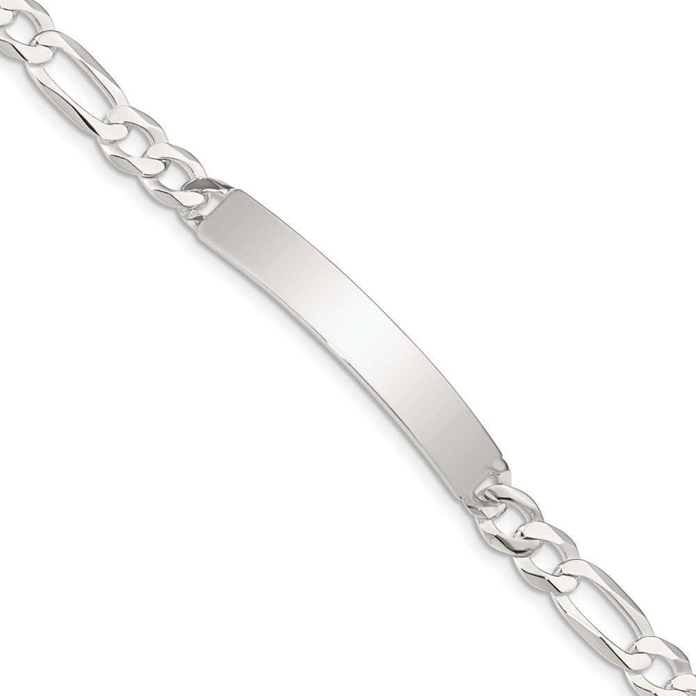 Sterling Silver Figaro Link ID Bracelet 7.5 inches