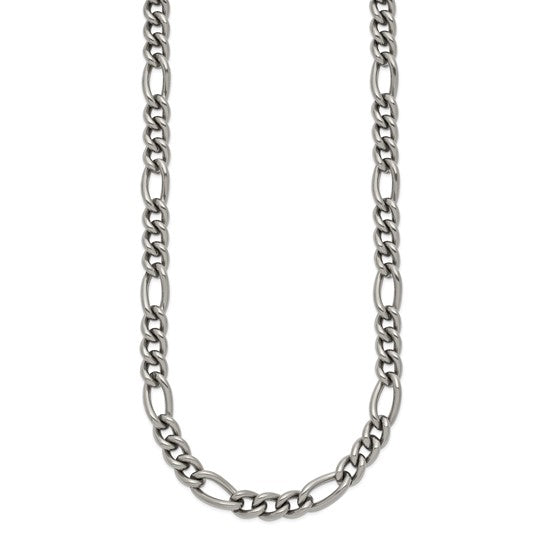 Titanium Polished 7mm 19.75in Figaro Chain