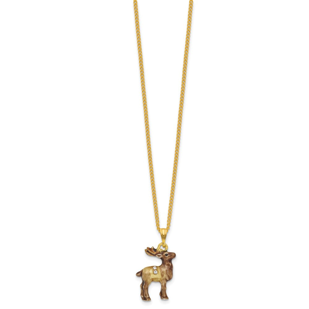 Luxury Giftware by Jere Bejeweled ELK AMINO Elk Trinket Box with Matching 18 inch Necklace